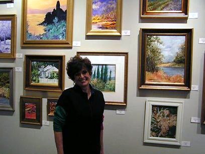 Artist Diana Saffo Bono during April 2008 exhibition at Framations Art Gallery