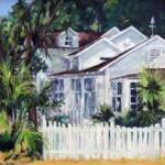 Cottage on St. Simons
Size:11 X 14
Medium: Acrylic
Frame: 16x20 Bronze & Gold Frame
Price: $425.00
(Prints Available)
Comments: The shadows on this building on St. Simons begged to be painted. The play of light and color was wonderful. I wanted to bring a delightful scene to the viewer.