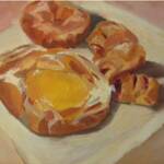 Breakfast at Tiffany's
Size:8 X 10
Medium: Oil
Subject: Still Life
Frame Size: 14 X 16
Frame Description: Wide Stepped Off White
Price: $225.00

Comments: Yummy things to eat can be fun to paint. 
