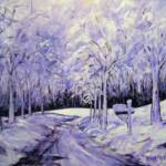 Winter Wonderland 
Media: Acrylic 
Size: 16x20
Price: $600
Comments: This was a scene that overwhelmed me.. It was after a heavy snow one winter day and the beauty of it was breathtaking.