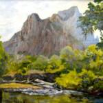 Zion 
Size:11 X 14
Medium: Acrylic
Subject: Southwest Scenes
Frame Size: 15.4 X18.4
Frame Description: Bronze Metalic 
Price: $275.00

Comments: This is a scene in the beautiful state of Utah, one of my many paintings that are a result of our travel photos. 
