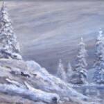 Winter Night
Size:11 X 14
Medium: Acrylic
Subject: Landscape
Frame Size: 12.5 X 18.5
Frame Description: Antique Silver
Price: $275.00

Comments: Invitation to celebrate the peace and beauty of this freshly fallen snow.