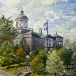 Old Court House
Artist Ken Farris
Size:20 X16
Medium: Acrylic
Subject: Plein Air
Frame Size: 23 X 19
Frame Description: Antiqued Silver Gray
Price: SOLD 
8x10 prints available
Comments: This is a plein air painting of landmark in St. Charles MO painted on a beautiful day in September.